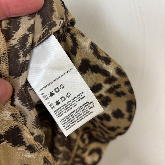 New Andrew Charles Mini Dress Leopard Animal Print Pullover Brown Short Women XS - Picture 5 of 6